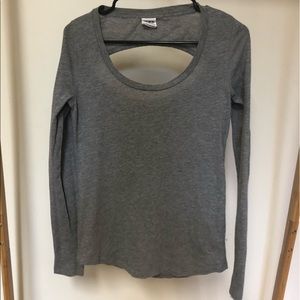 VS PINK Grey Cutout Back Long Sleeve